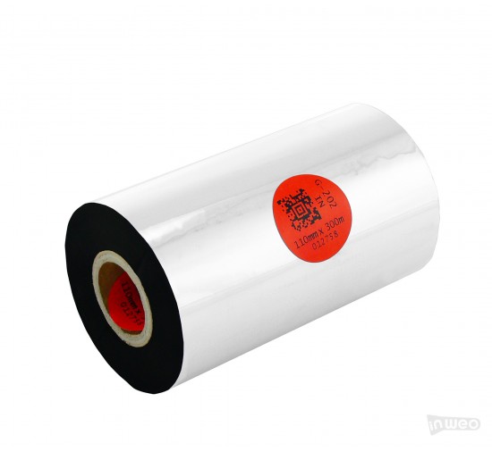 Cinta de impresión térmica de cera-resina Premium 110 mm x 300 m IN