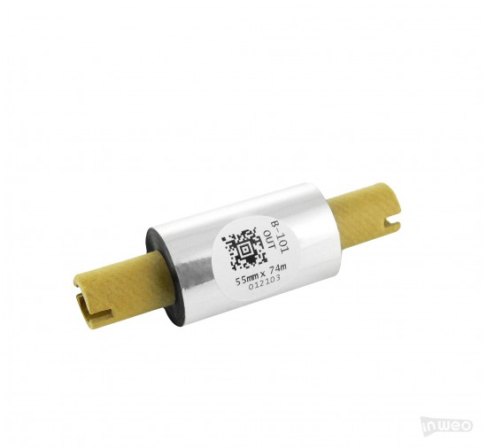 Cinta de termotransferencia de cera estándar 55 mm x 74 m FUERA