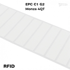 Etiqueta RFID autoadhesiva de película para cristales, 96 x 22, EPC C1 G2, Monza 4QT