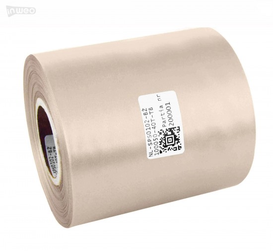 Cinta de satén premium beige 100 mm x 50 m
