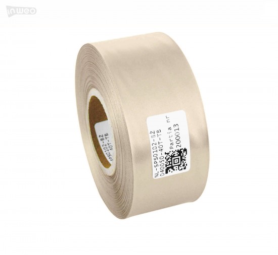 Cinta de satén beige premium 40 mm x 50 m