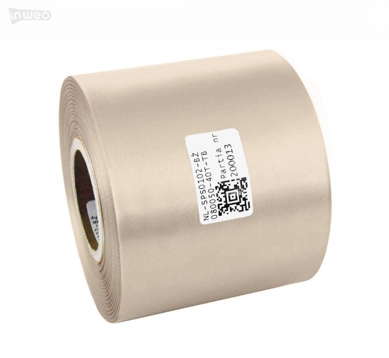 Cinta de satén premium beige 80 mm x 50 m