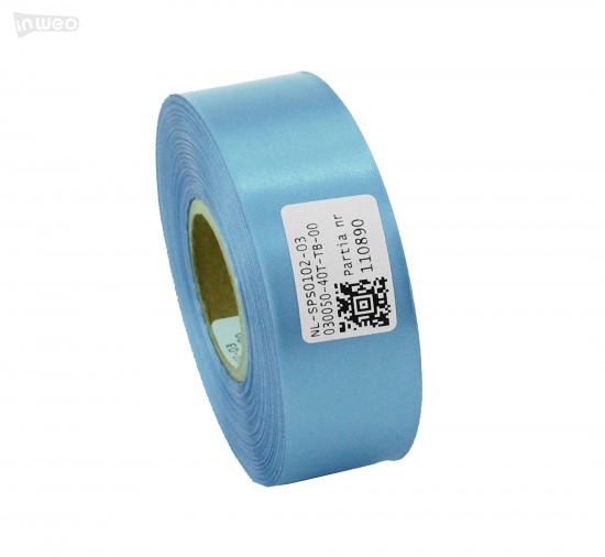 Cinta de satén azul claro premium 30 mm x 50 m