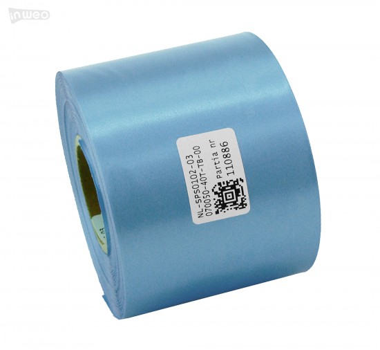 Cinta de satén azul cielo premium 70 mm x 50 m