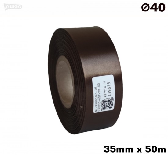 Cinta de satén marrón premium, 35mm x 50m