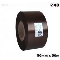 Cinta de satén marrón premium, 50 mm x 50 m