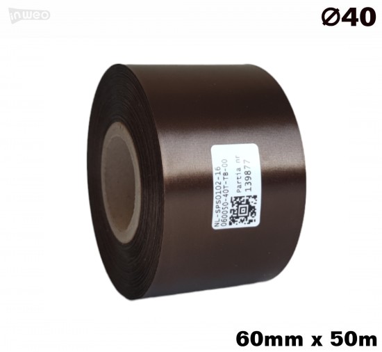 Cinta de satén marrón premium, 60 mm x 50 m Cinta de satén marrón premium, 60 mm x 50 m