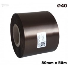 Cinta de satén premium marrón, 80 mm x 50 m