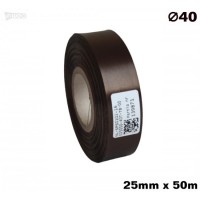 Cinta de satén premium marrón, 25mm x 50m