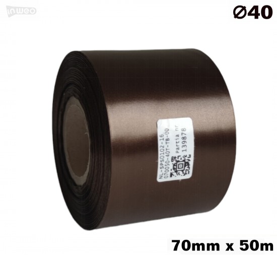 Cinta de satén marrón Premium, 70mm x 50m