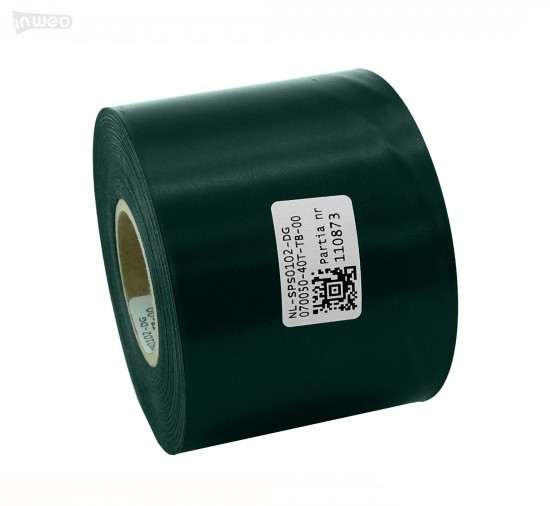 Cinta de satén verde oscuro premium 70 mm x 50 m