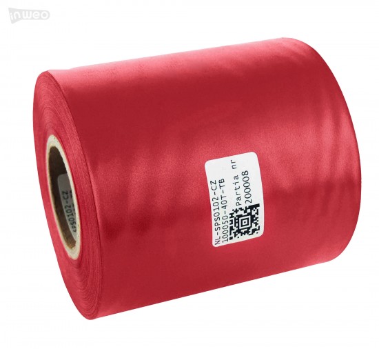 Cinta de satén roja Premium 100 mm x 50 m