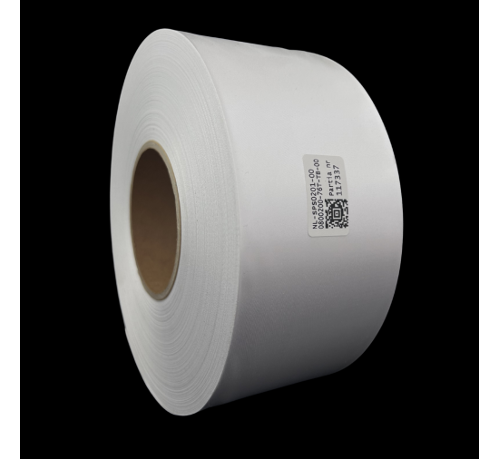 Cinta de satén blanca doble cara premium 80mm x 200m
