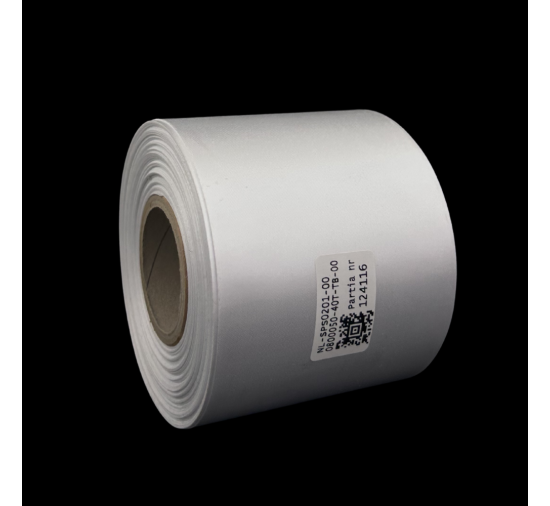Cinta de satén premium blanca de doble cara 80mm x 50m