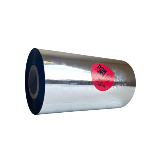 Cinta de transferencia térmica E-202 de resina-cera premium para algodón, 110 mm x 300 m, OUT.