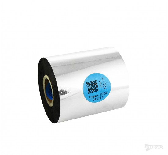 Cinta de transferencia térmica de resina Premium 75 mm x 300 m FUERA