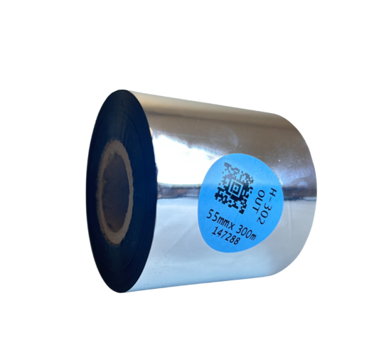 Cinta de transferencia térmica de resina premium H-302, 55 mm x 300 m, para exteriores.