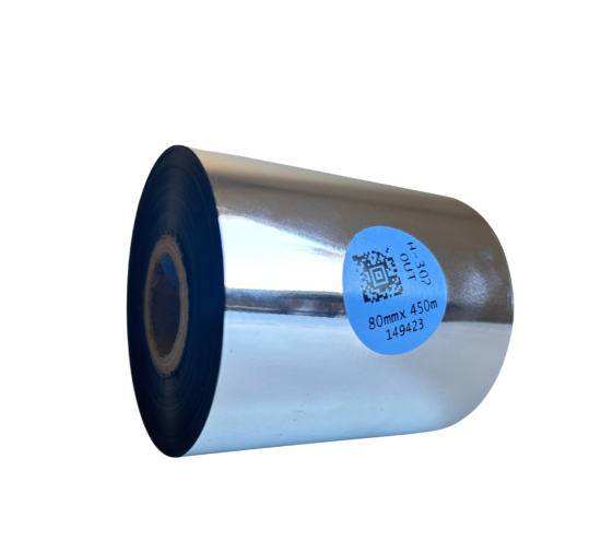 Cinta de transferencia térmica de resina premium H-302, 80 mm x 450 m, para exteriores.