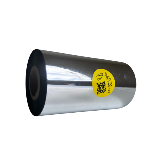 Cinta de transferencia térmica de resina H-402 para nylon y poliuretano, 110 mm x 300 m, OUT.