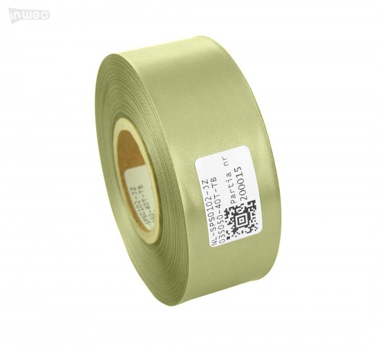 Cinta de satén premium verde claro 35 mm x 50 m