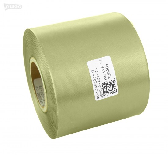 Cinta de satén verde claro Premium 80 mm x 50 m