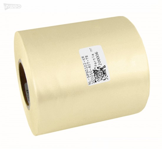 Cinta de satén premium color crema 100 mm x 50 m