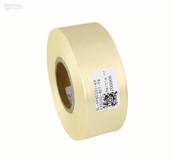 Cinta de satén premium color crema 35 mm x 50 m