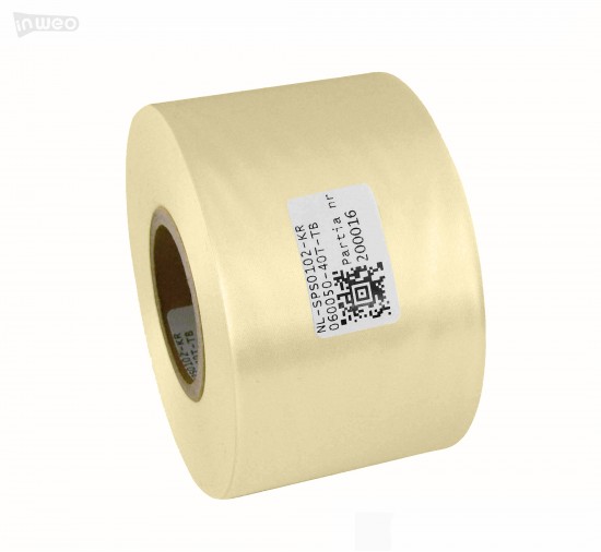 Cinta de satén premium color crema 60 mm x 50 m