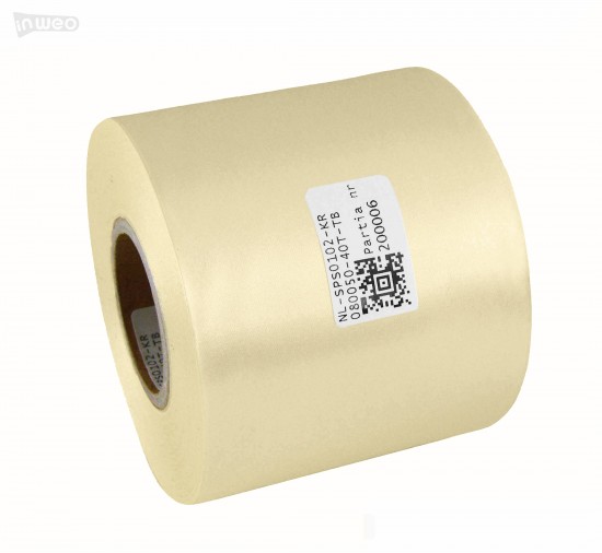 Cinta de satén crema premium 80 mm x 50 m