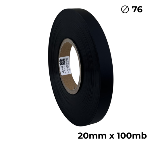 Poliuretano doble cara negro mate 20mm x 100m premium