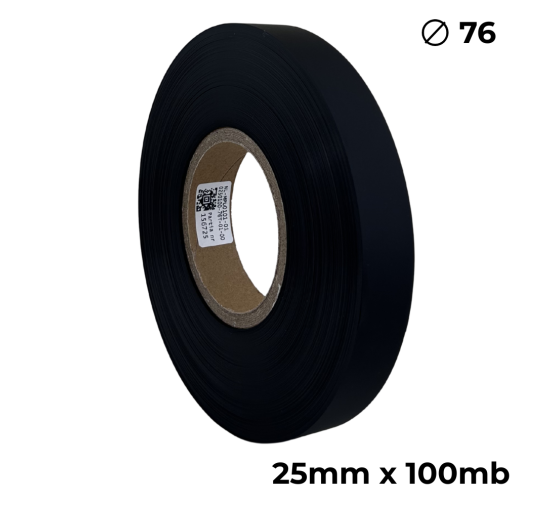 Poliuretano doble cara negro mate 25mm x 100m premium