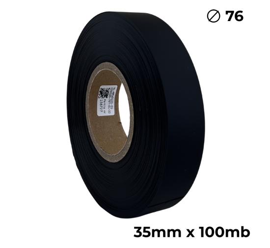 Poliuretano doble cara negro mate 35mm x 100m premium