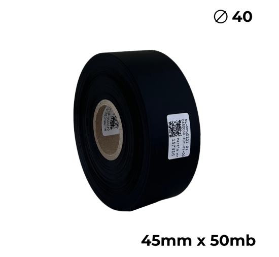 Poliuretano doble cara negro mate 45mm x 50m premium