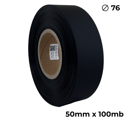 Poliuretano doble cara negro mate 50mm x 100m premium