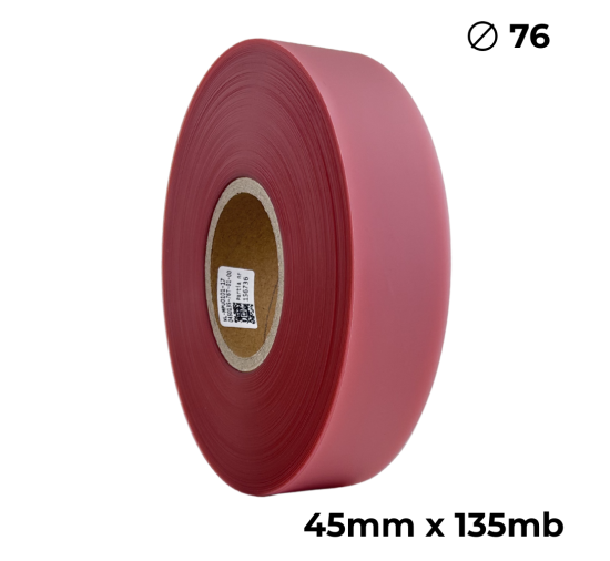 Poliuretano doble cara transparente rosa 45mm x 135m premium
