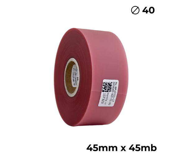 Poliuretano doble cara transparente rosa 45mm x 45m premium