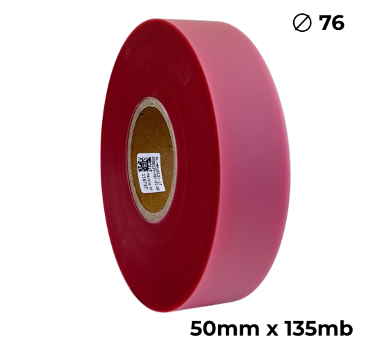 Poliuretano doble cara transparente rosa 50mm x 135m premium
