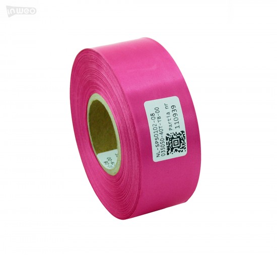 Cinta de satén rosa oscuro premium 35 mm x 50 m