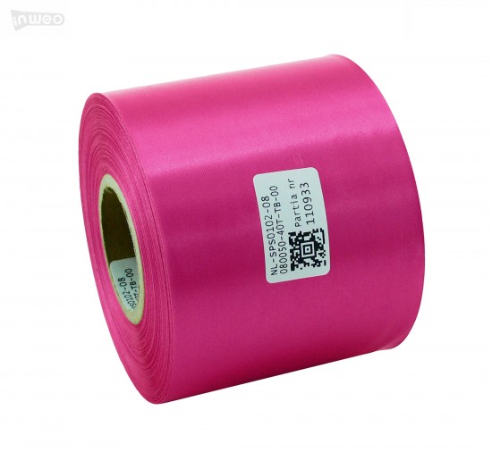 Cinta de satén rosa oscuro premium 80 mm x 50 m