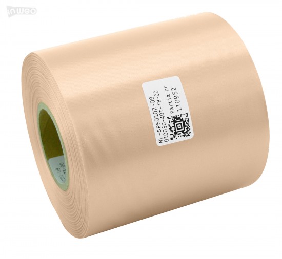 Cinta de satén premium rosa en polvo 100 mm x 50 m