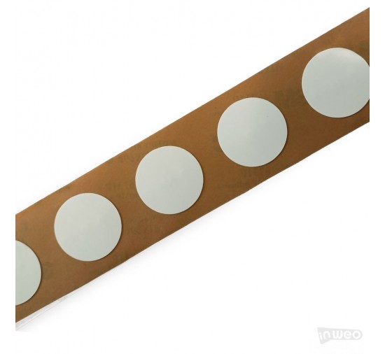 Etiqueta de película NFC autoadhesiva para impresión, redonda Fi 25, NTAG216