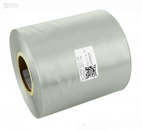 Cinta de satén plateada Premium 100 mm x 50 m