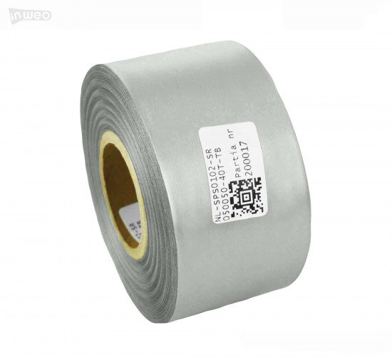 Cinta de satén plateada Premium 50 mm x 50 m