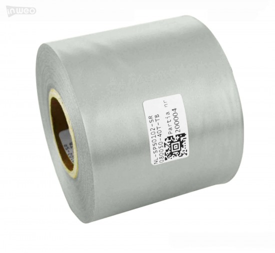 Cinta de satén plateada Premium 80 mm x 50 m