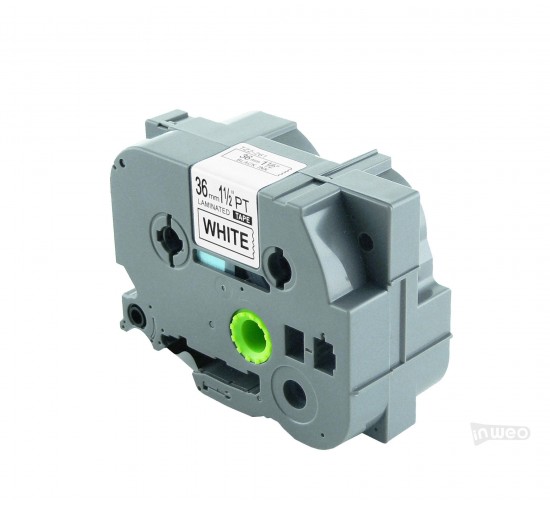 Hermano P-touch TZ cinta laminada - 36mm/8m blanco con impresión negra TZ261