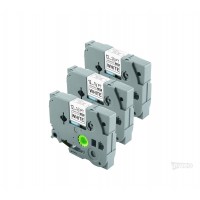 Hermano P-touch 3 paquetes de cintas laminadas - 12mm/8m blanco con impresión negra TZ231