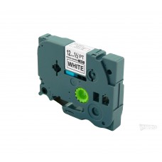 Cinta laminada Brother P-touch TZ - 12mm/8m blanca con fuerte adhesivo impresión negra TZ2-S231.