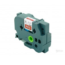 Hermano P-touch TZ cinta laminada de 24 mm/8 m, impresión en rojo y blanco TZ455.