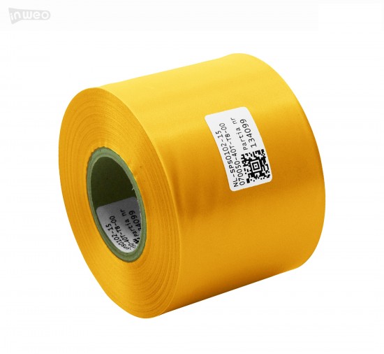 Cinta de satén amarilla Premium 70 mm x 50 m