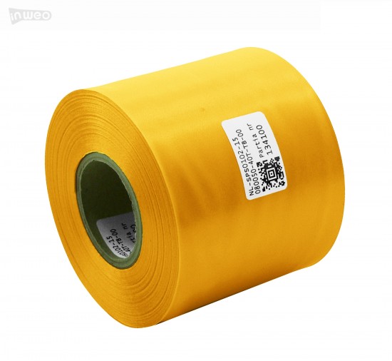 Cinta de satén amarilla premium 80 mm x 50 m